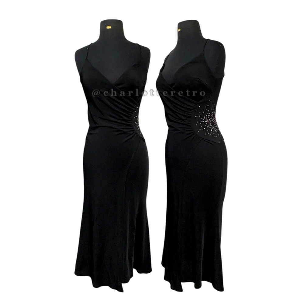 90s vtg XOXO Faux Wrap Slinky Dress